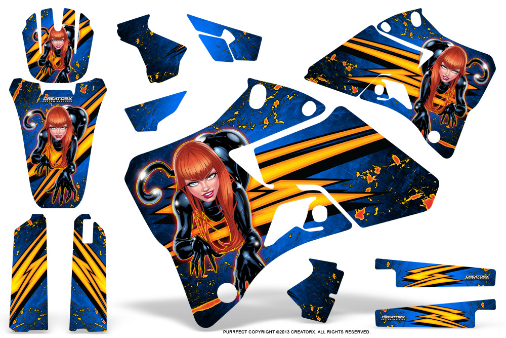Yamaha YZ 125-250 96-01 Graphics Kit Purrfect Blue